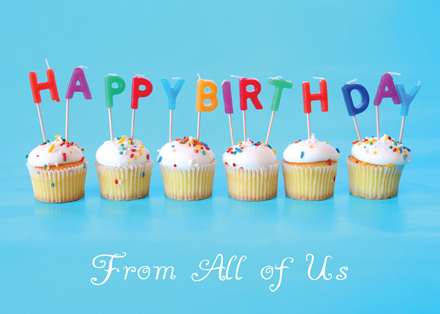 "Candle Message" Cupcake Birthday Cards