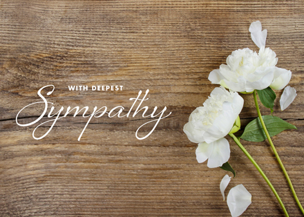 White Peonies Sympathy Cards